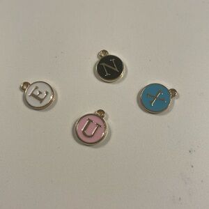 Initial charms, jewelry, necklace, bracelet, charms, personalize.